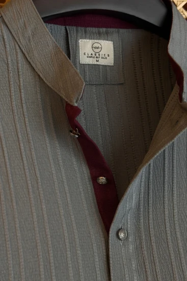 Light Grey with Maroon Contrast Panjabi