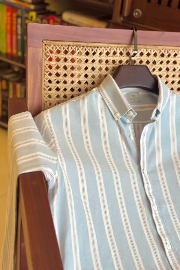 Blue With Red White Stripe Premium Cotton