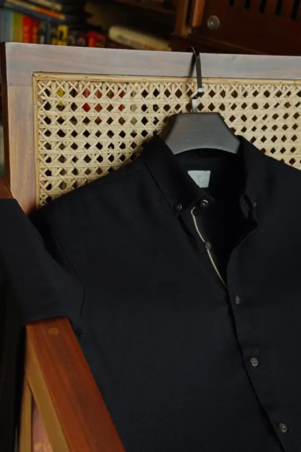 Black With Navy-Beige Twill Tape Remi Cotton