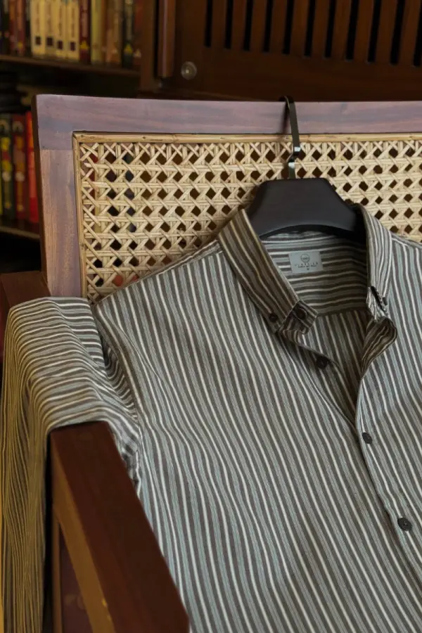 Coffee Brown With Cream Stripes