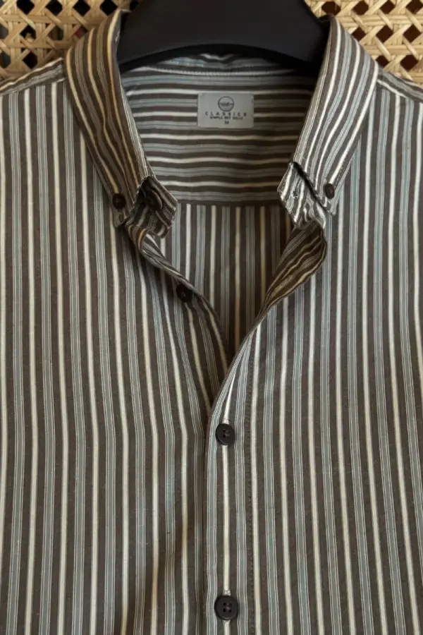 Coffee Brown With Cream Stripes