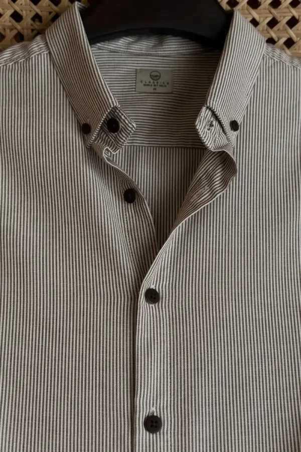 Brown & White Pinstripe