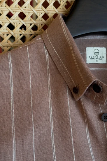 Light Dusty Mauve with Offwhite Stripes Shirt