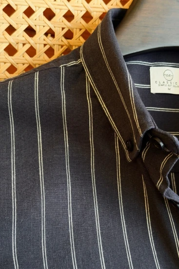 Charcoal Black with white pinstripes Shirt