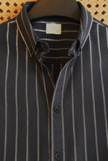 Charcoal Black with white pinstripes Shirt