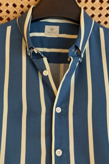 Blue With White Stripe Shirt