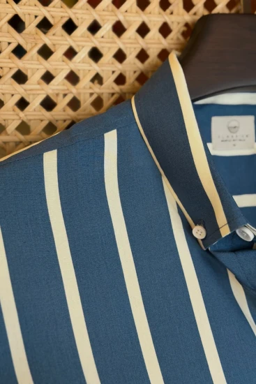 Blue With White Stripe Shirt