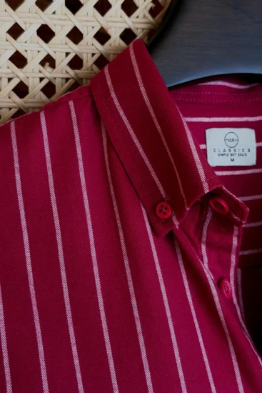 Rosewood Red With White Stripe Shirt