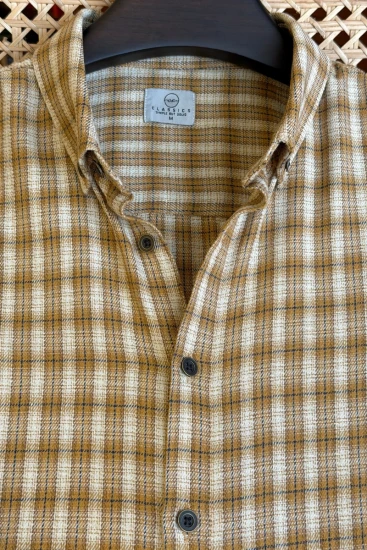 Mustard Beige Checks with Navy grid lines Shirt
