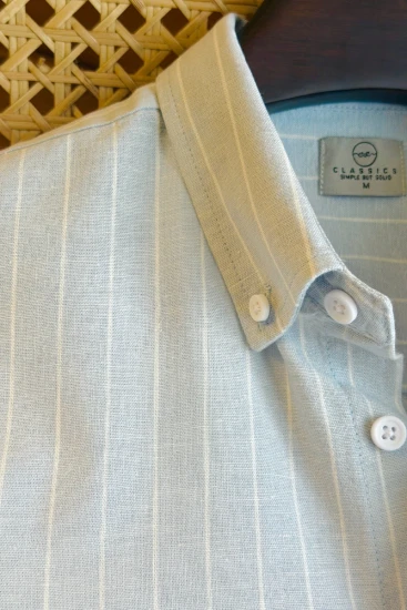 Light Dusty Powder Blue with White Stripe Shirt