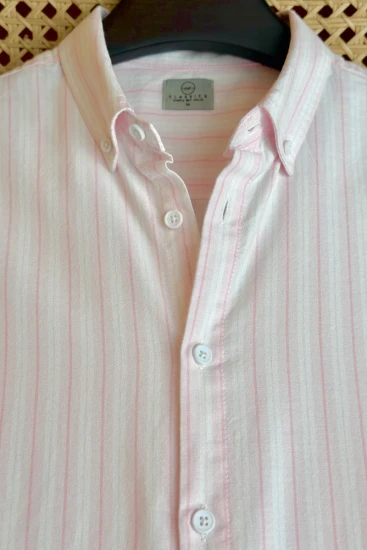 Pale Pink with White Pink Pinstripe Shirt