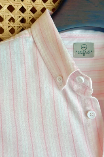 Pale Pink with White Pink Pinstripe Shirt
