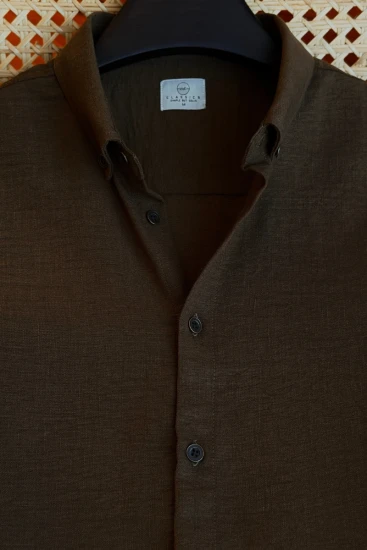 Deep Espresso Brown Solid Shirt