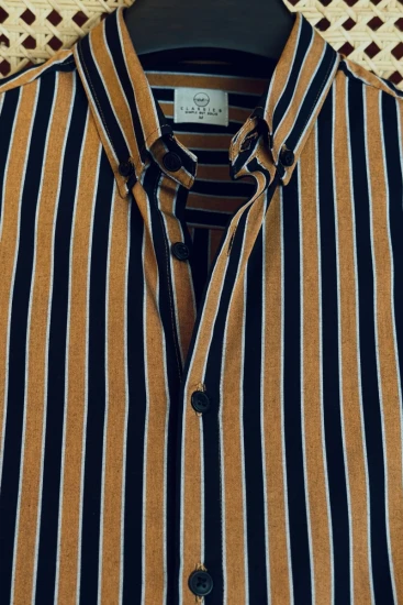 Burnt Orange with Black Stripe Shirt