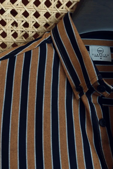 Burnt Orange with Black Stripe Shirt