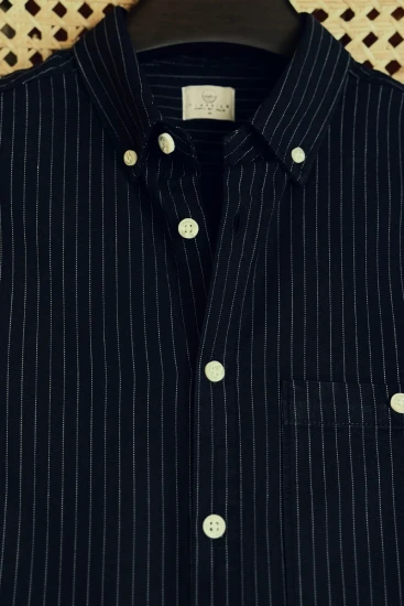 Navy Blue with White Pinstripes Shirt