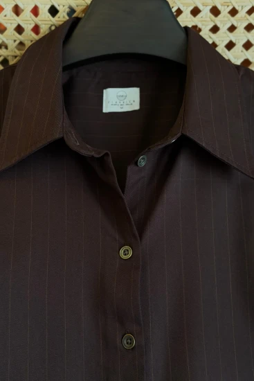 Deep Chocolate Brown with Golden Pinstripe