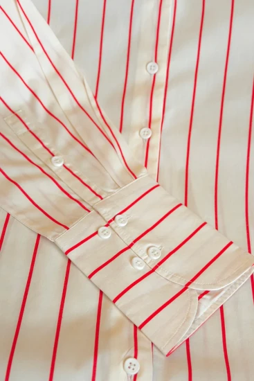 FEMALE Off White With Red Stripes Shirt