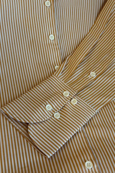 Female Mustard Gold with White Pinstripes Shirt