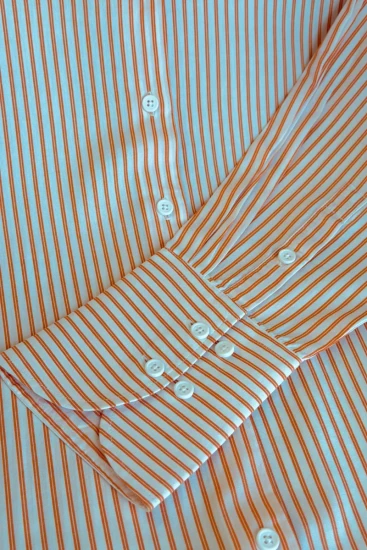 Female White & Orange Pinstripes Shirt