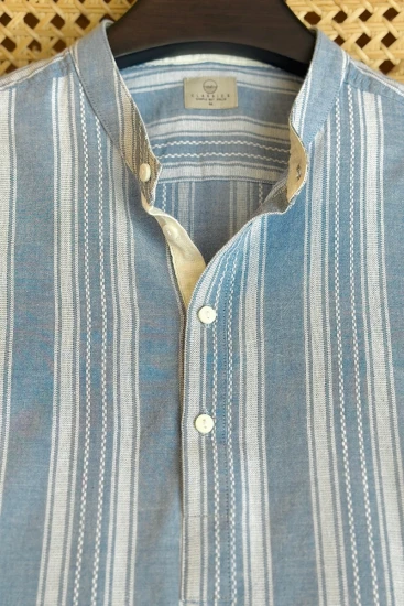 Dusty Sky Blue & White Stripe Katua