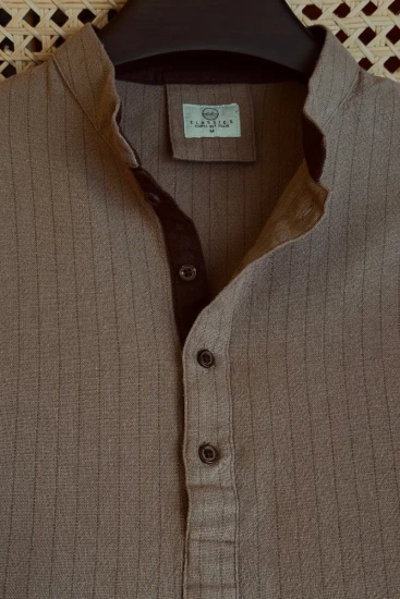 Warm Taupe Brown with Chocolate Brown Contrast Panjabi