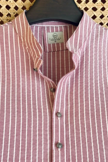 Opera Mauve with White Pinstripes Panjabi