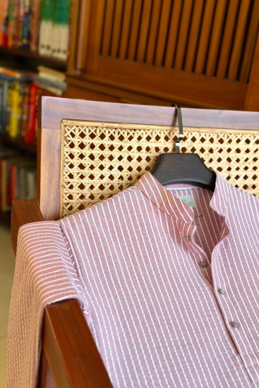 Opera Mauve with White Pinstripes Panjabi