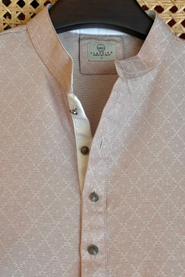 Light Pastel Pink Textured Panjabi