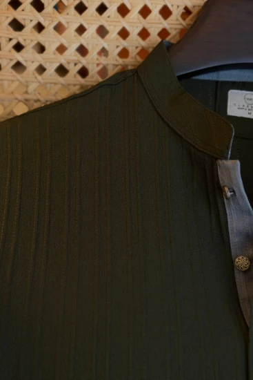 Olive Green With Grey Contrast Panjabi