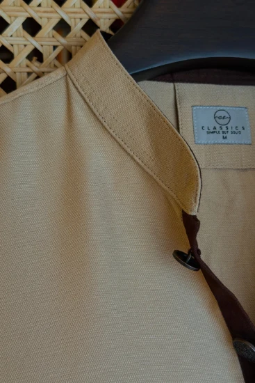 Light Khaki with Chocolate Contrast Panjabi